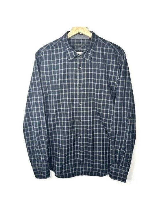 John Varvatos Other - John Varvatos Luxe Plaid Shirt Mens M Gray Black Cotton Button Front Casual